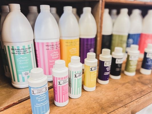 Bath and body products displayed in the gift shop